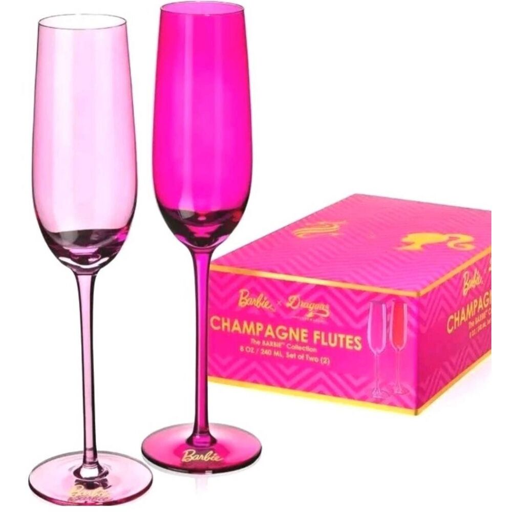 Dragon Glassware X Barbie Champagne Flutes